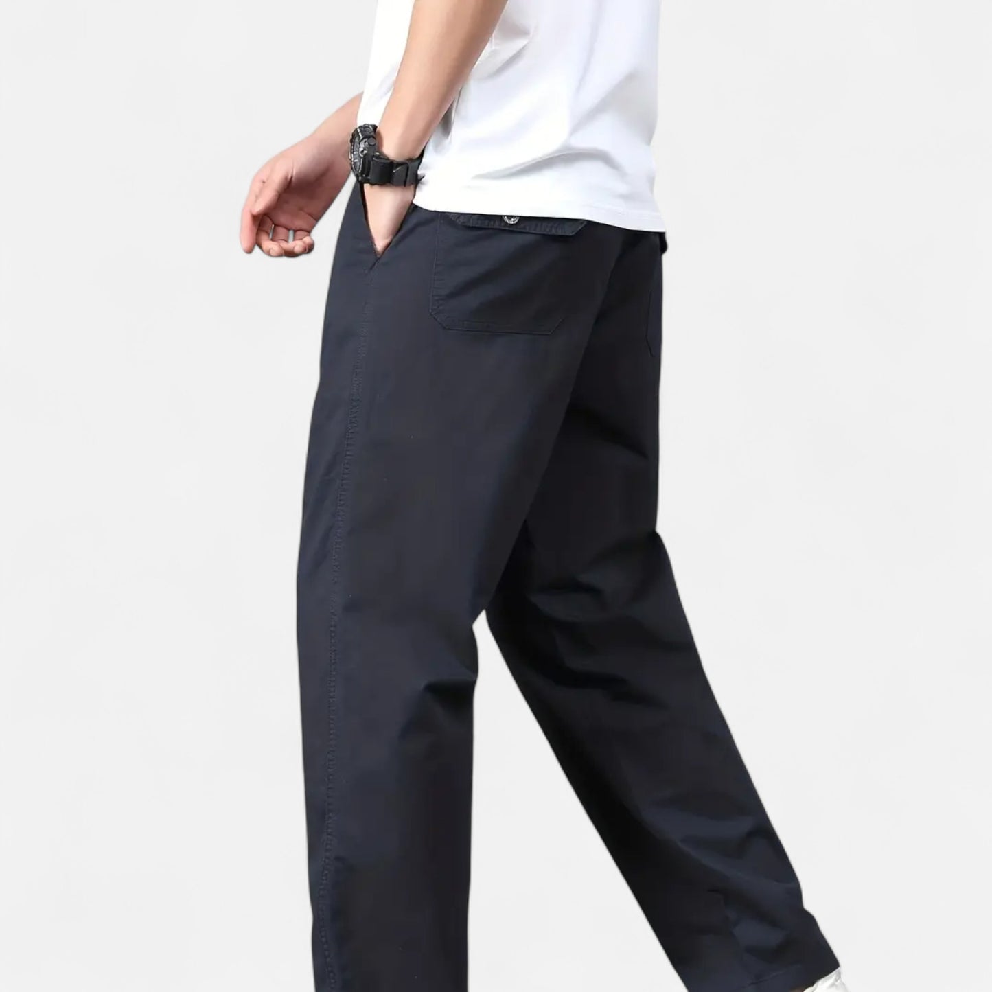 Riveromode | Men’s Straight Leg Cotton Trousers for Everyday Wear