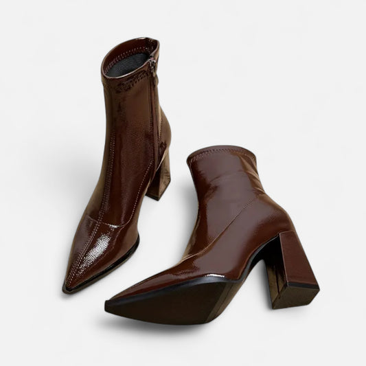 Riveromode | Women’s Ankle Boots with Pointed Toe and Block Heel