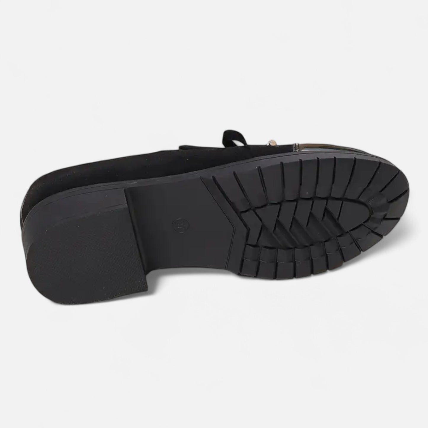 Riveromode | Women’s Patent-Toe Loafers in Black Leather