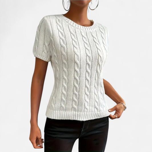 Riveromode | Women’s Knitted Top in Classic Cable Design