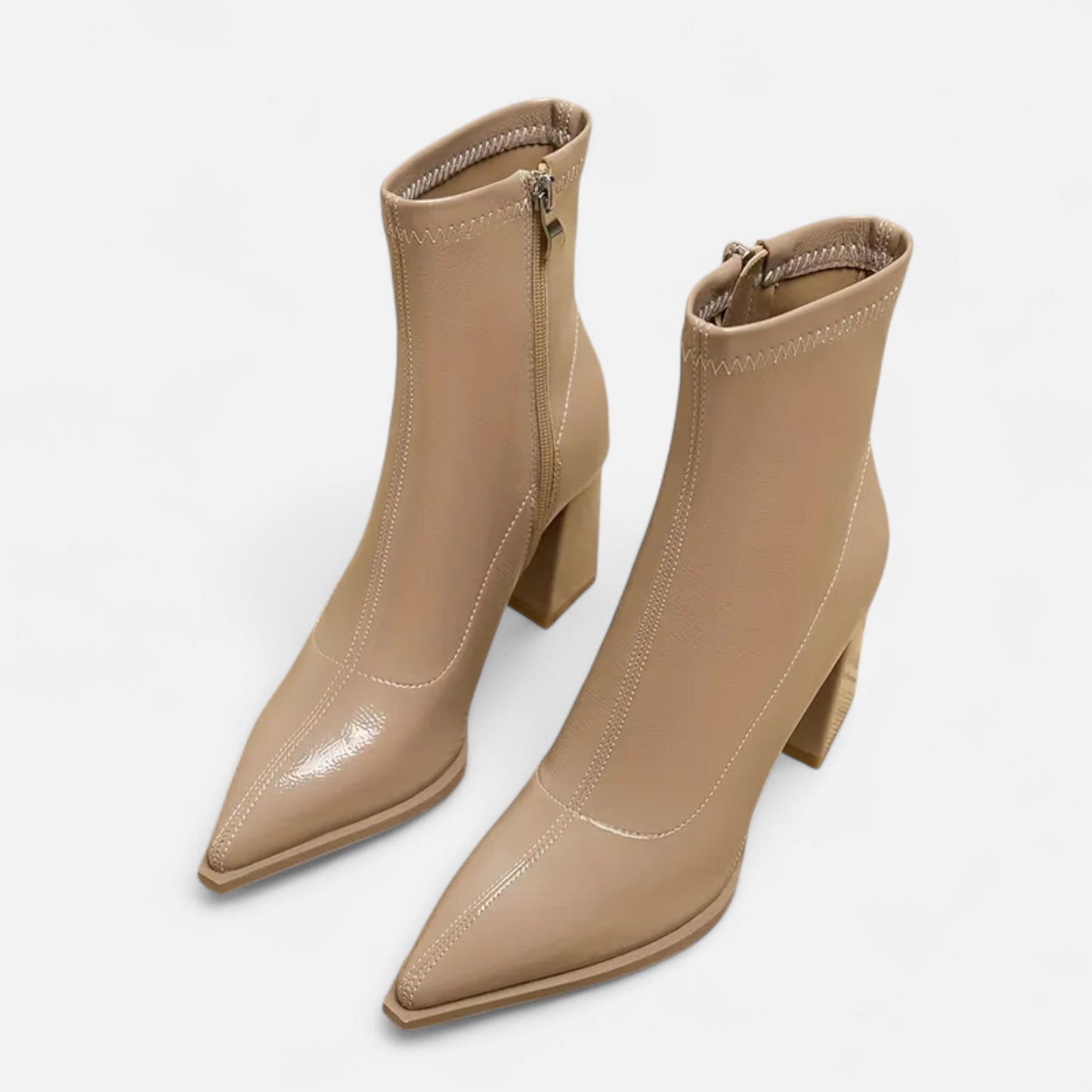 Riveromode | Women’s Ankle Boots with Pointed Toe and Block Heel