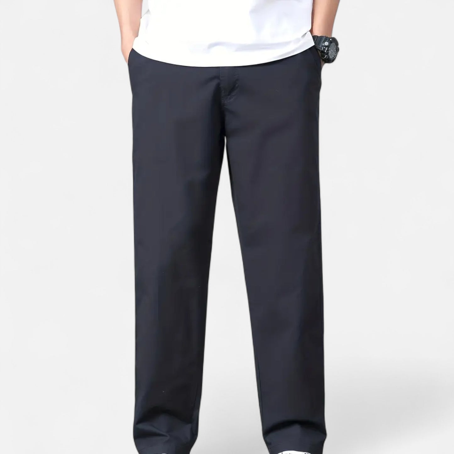 Riveromode | Men’s Straight Leg Cotton Trousers for Everyday Wear