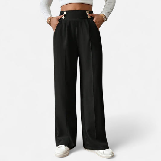 Riveromode | Women’s High-Waist Wide Leg Trousers in Elegant Cut
