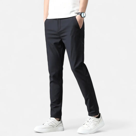 Riveromode | Men’s Mid-Rise Straight Leg Pants for Smart Casual Wear