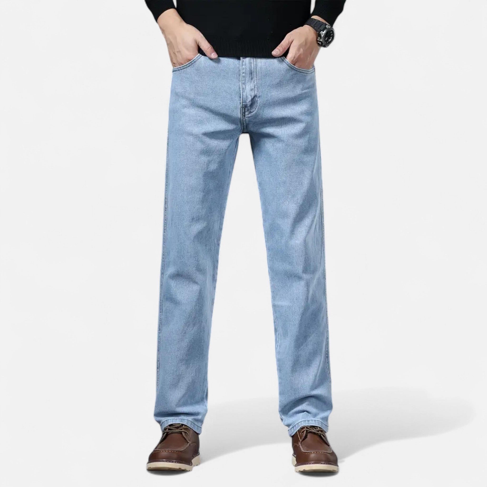 Riveromode | Men’s Straight Leg Jeans in Dark Wash Denim