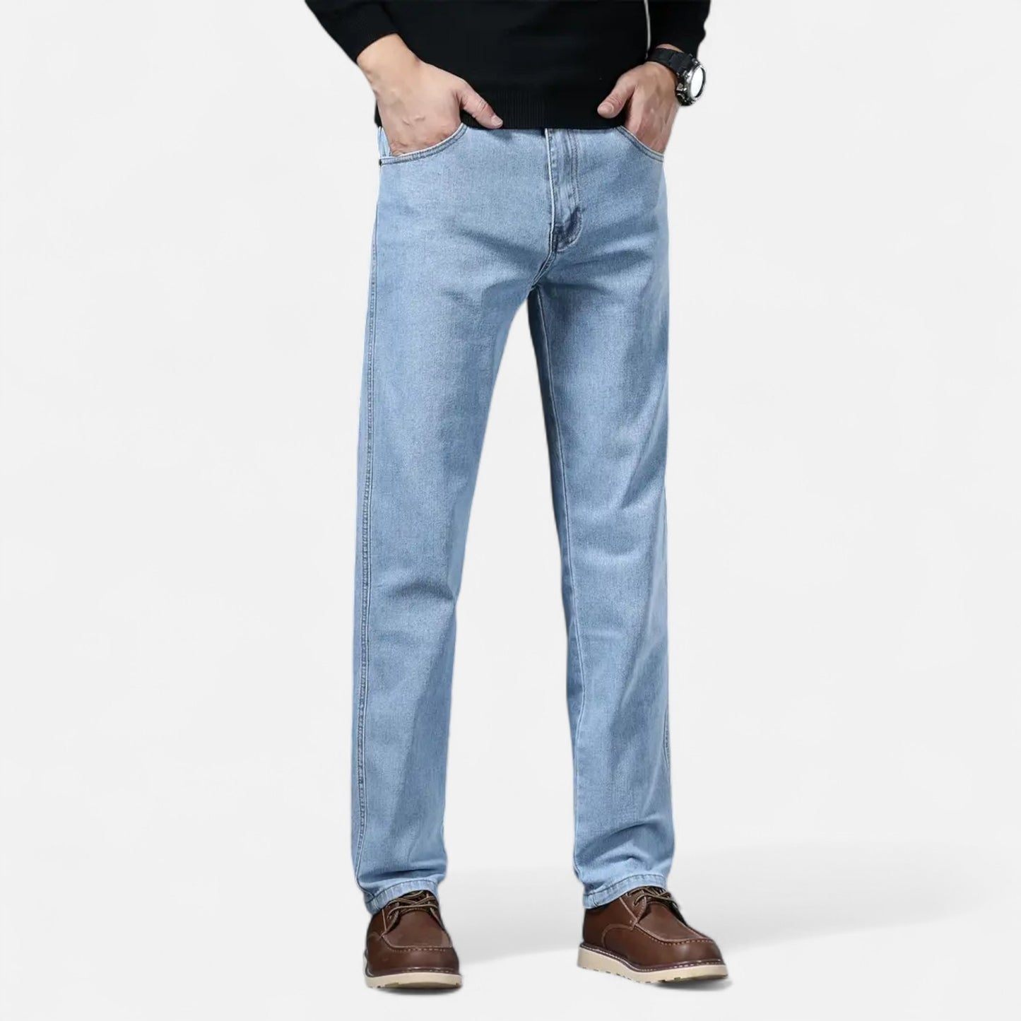 Riveromode | Men’s Straight Leg Jeans in Dark Wash Denim