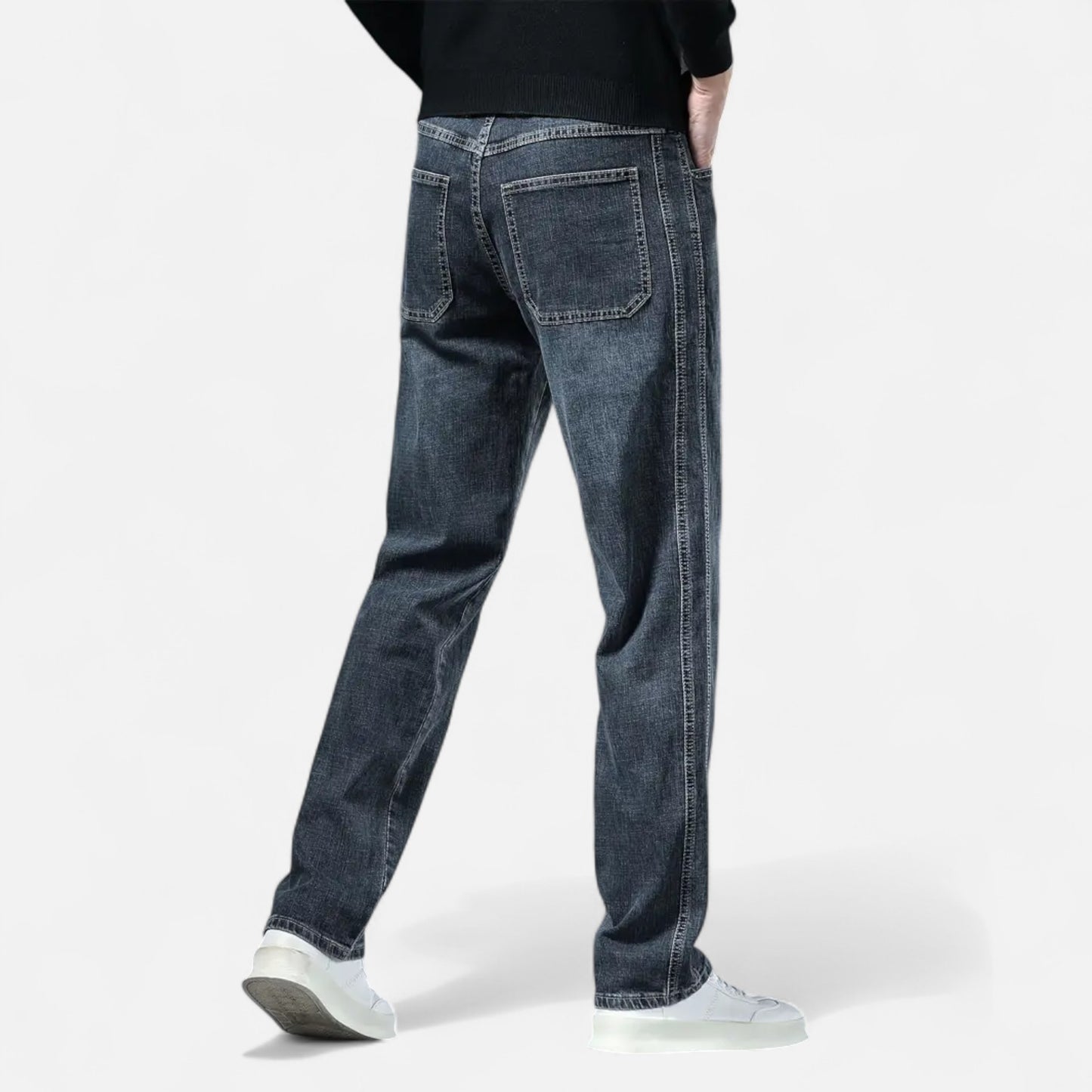 Riveromode | Men’s Straight Leg Jeans in Dark Wash Denim