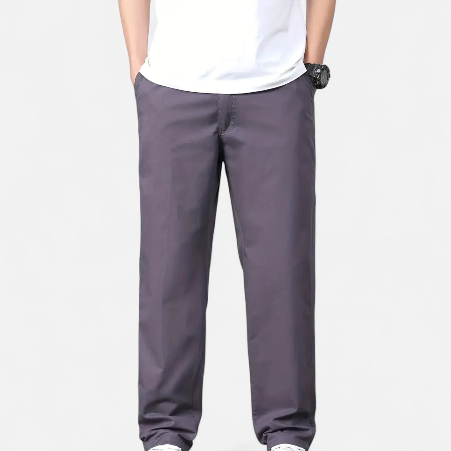 Riveromode | Men’s Straight Leg Cotton Trousers for Everyday Wear