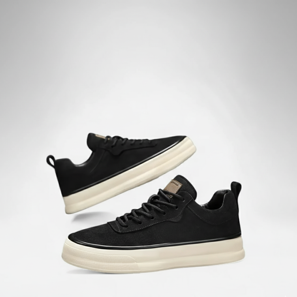 Riveromode | Men’s Suede Sneakers – Smart Casual White Sole