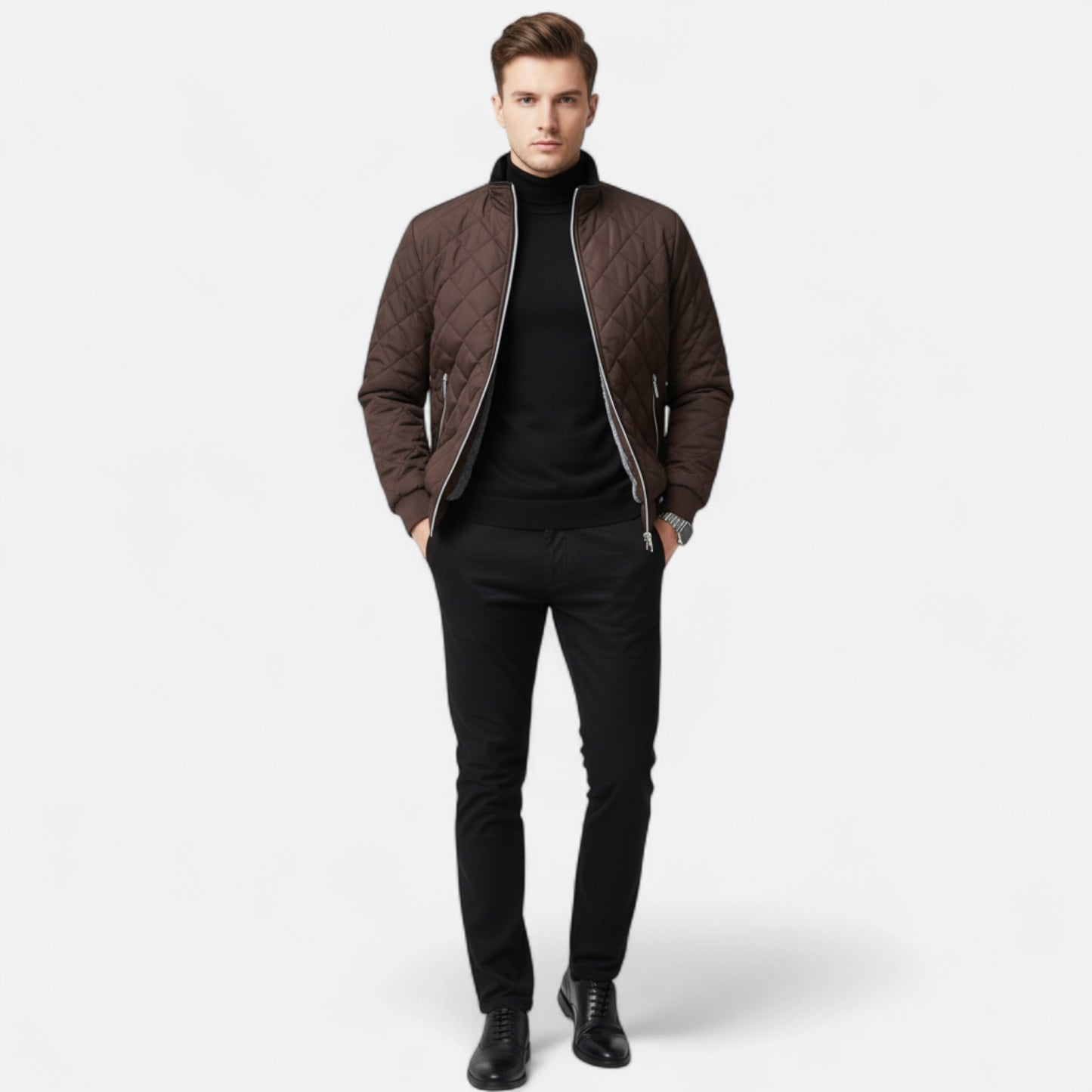 Riveromode | Men’s Quilted Winter Jacket with Fleece Lining