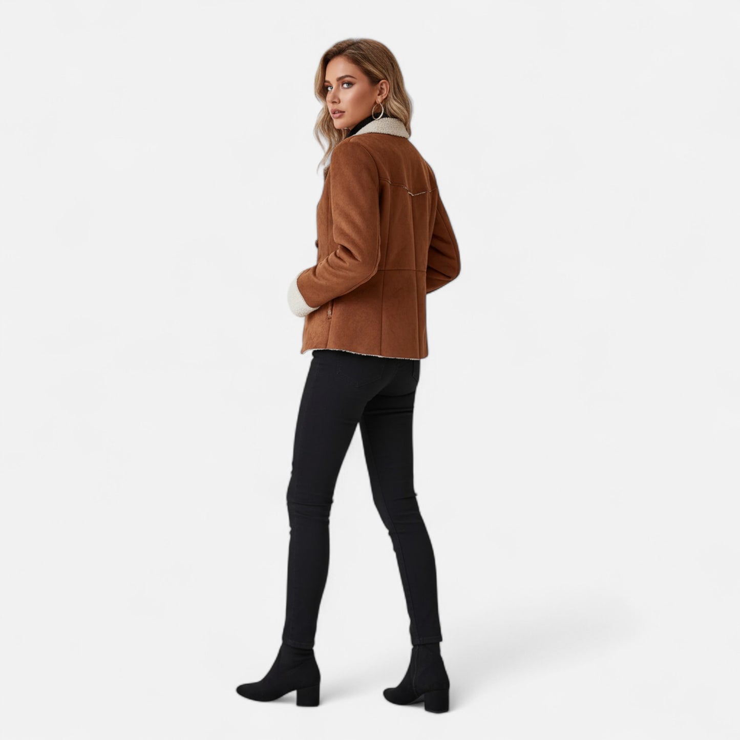 Riveromode | Women’s Faux Fur Jacket with Button Front