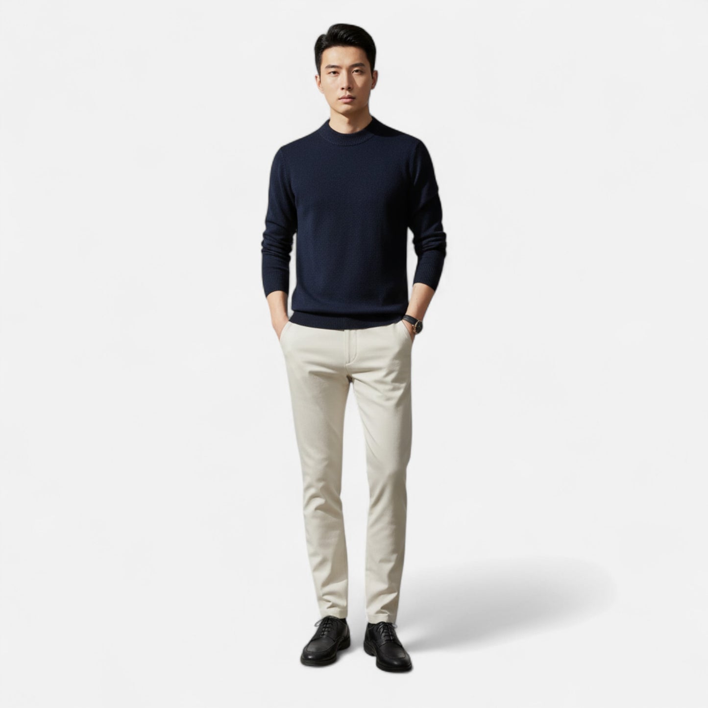 Riveromode | Men’s Cashmere Sweater with Classic Crew Neck
