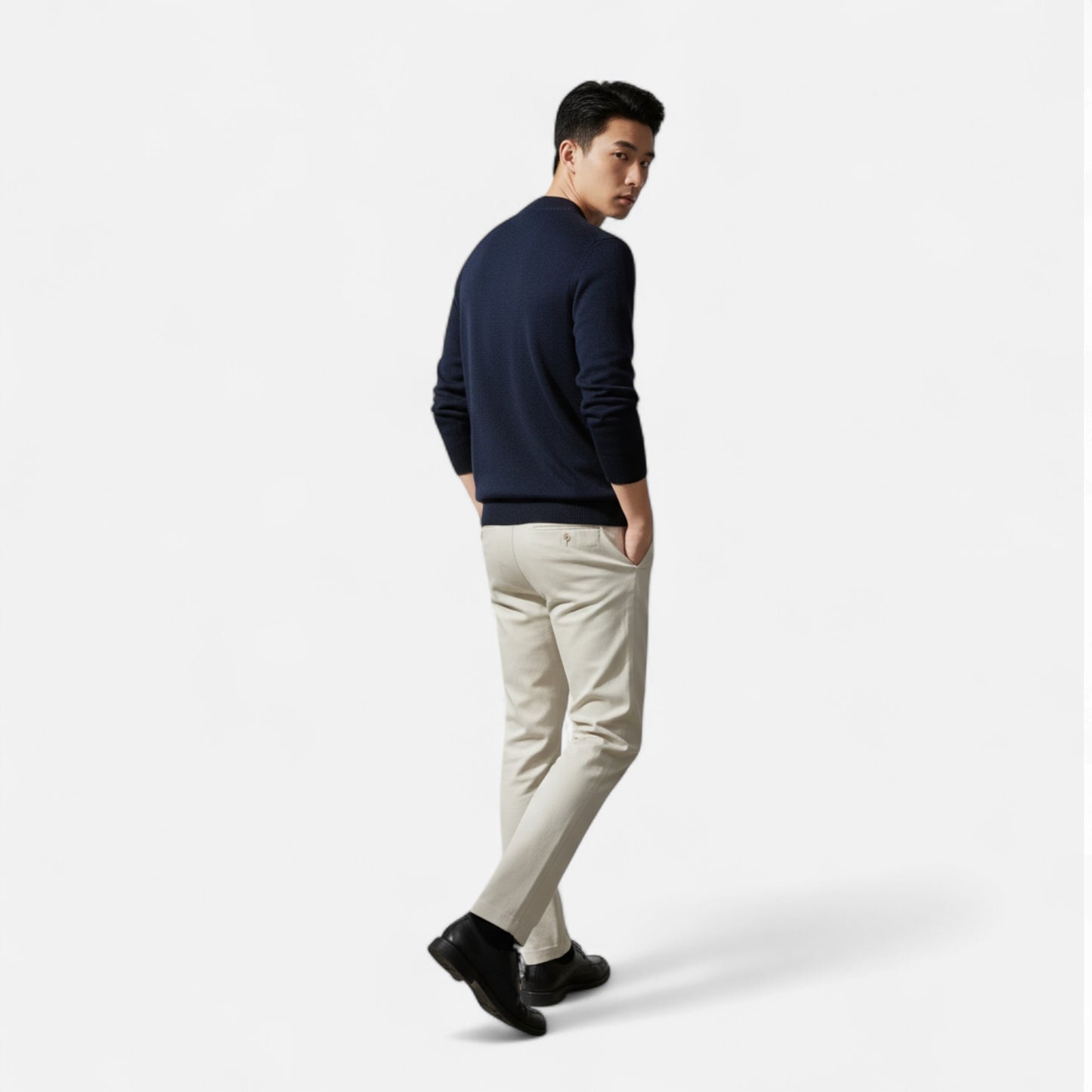 Riveromode | Men’s Cashmere Sweater with Classic Crew Neck
