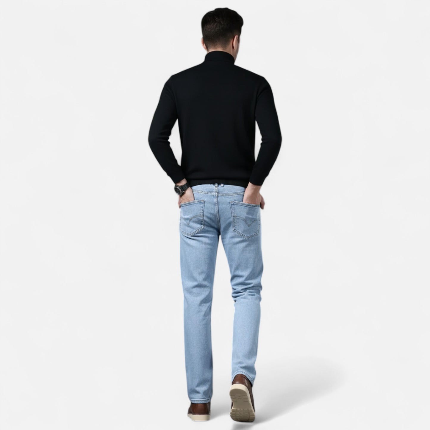 Riveromode | Men’s Straight Leg Jeans in Dark Wash Denim