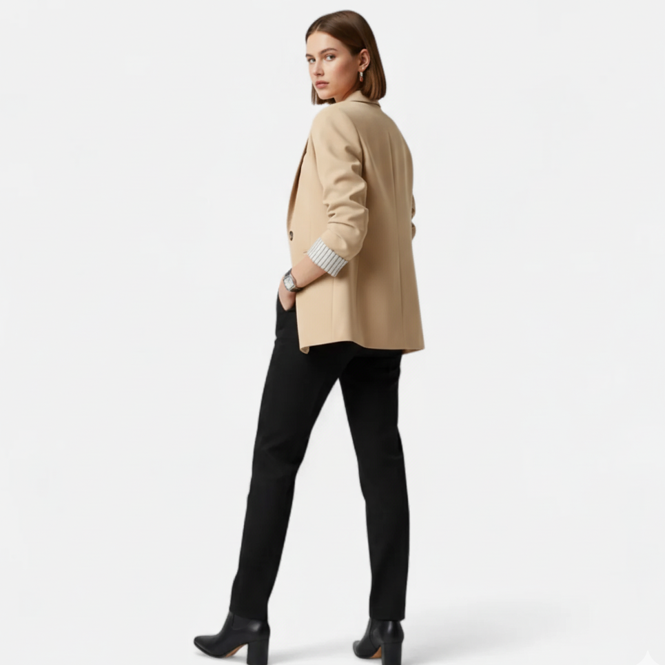 Riveromode | Women’s Striped Patchwork Blazer in Elegant Cut