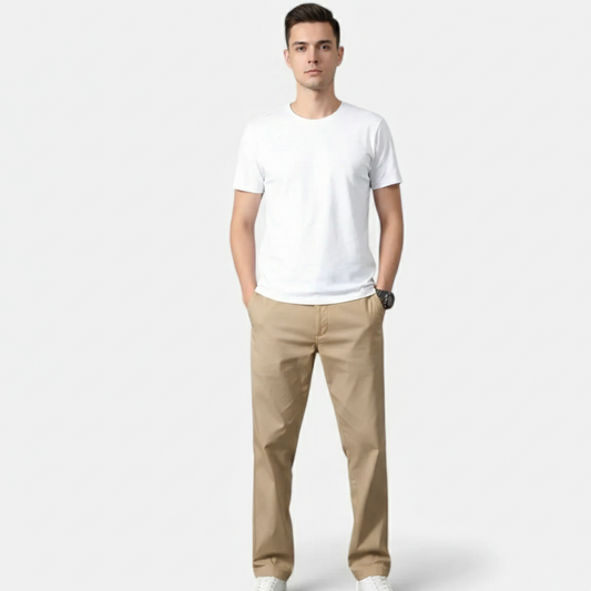 Riveromode | Men’s Straight Leg Cotton Trousers for Everyday Wear
