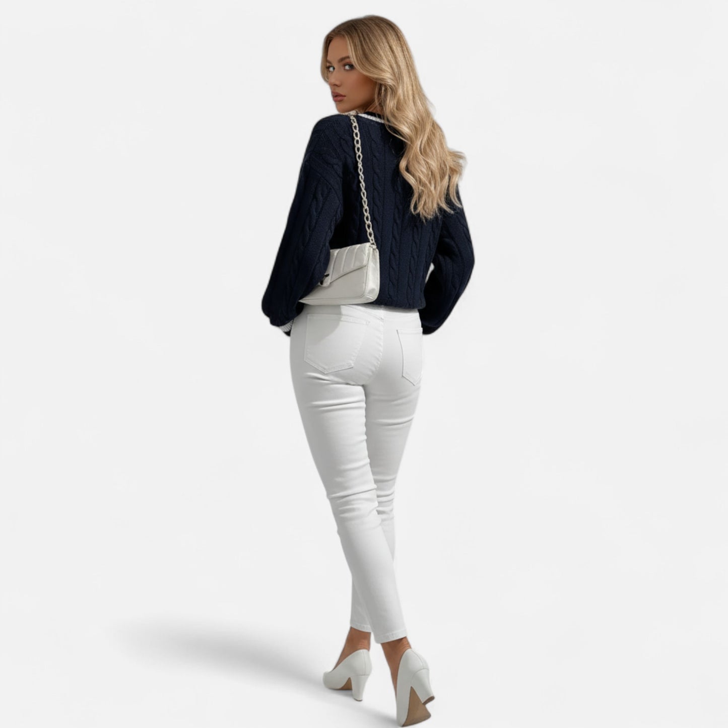 Riveromode | Women’s Long Sleeve Knit Jumper in Classic Detailing
