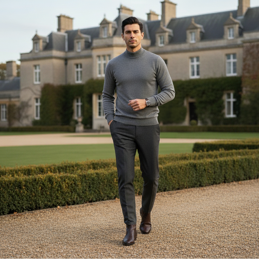 Riveromode | Men’s Cashmere Sweater with Classic Crew Neck