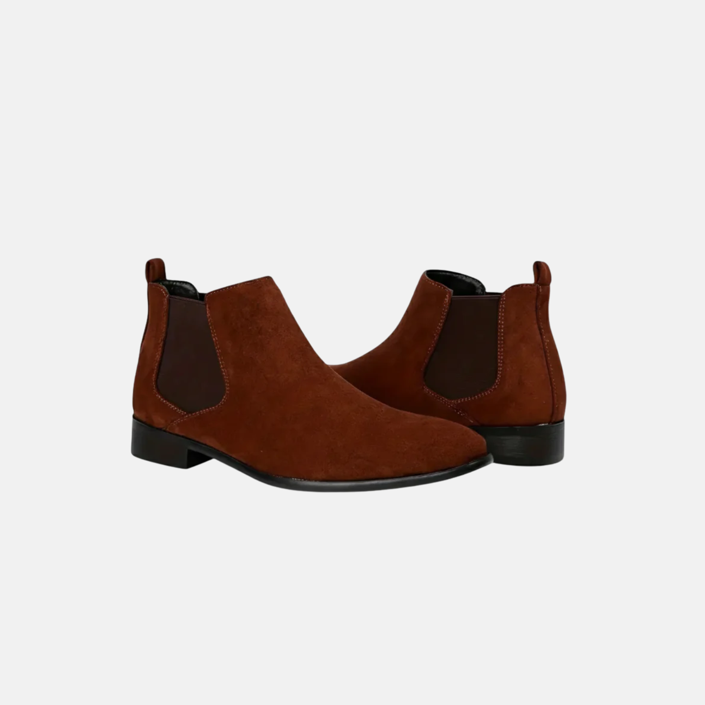 Riveromode | Men’s Chelsea Boots – Beige, Black & Brown Suede Elegance