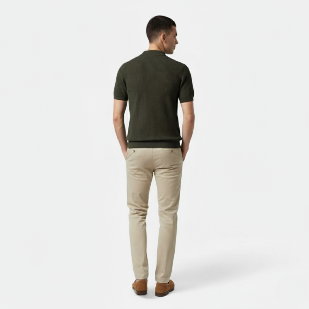 Riveromode | Men’s Knitted Polo Shirt in Summer Weight