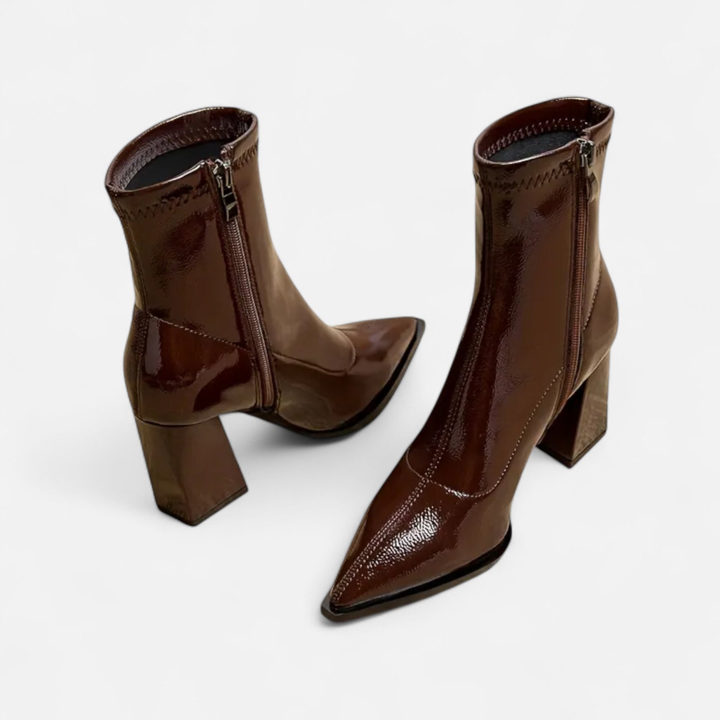 Riveromode | Women’s Ankle Boots with Pointed Toe and Block Heel