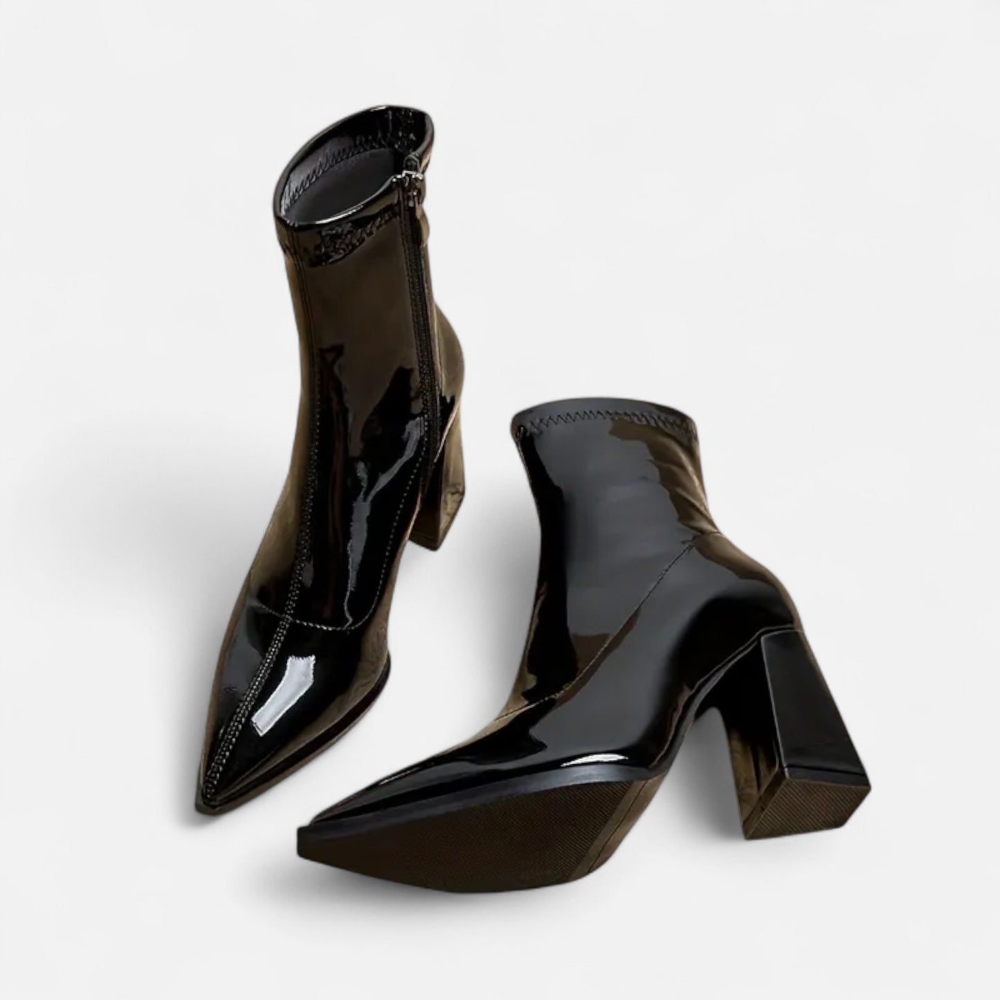 Riveromode | Women’s Ankle Boots with Pointed Toe and Block Heel