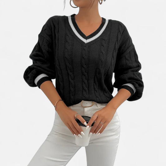 Riveromode | Women’s Long Sleeve Knit Jumper in Classic Detailing