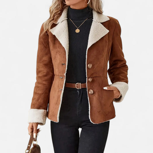 Riveromode | Women’s Faux Fur Jacket with Button Front