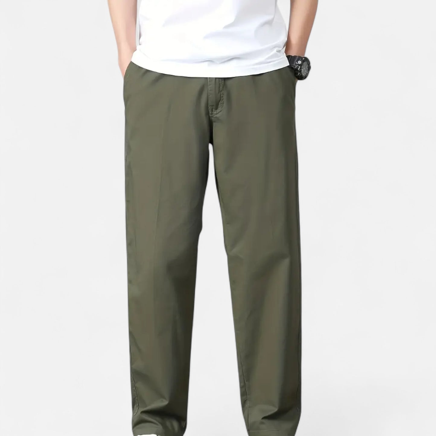 Riveromode | Men’s Straight Leg Cotton Trousers for Everyday Wear