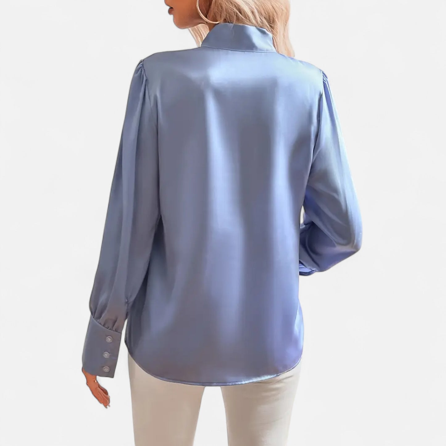 Riveromode | Women’s Satin Blouse with Bow Tie Neck