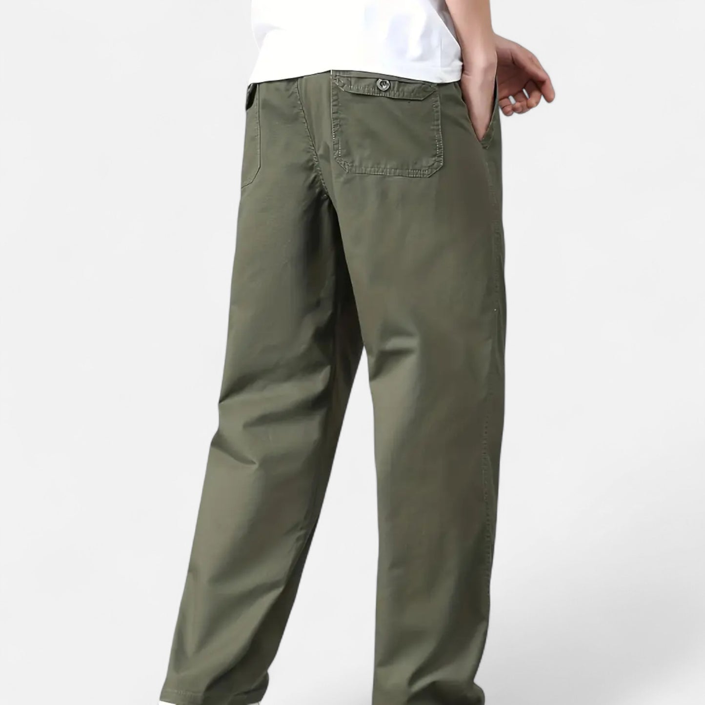 Riveromode | Men’s Straight Leg Cotton Trousers for Everyday Wear