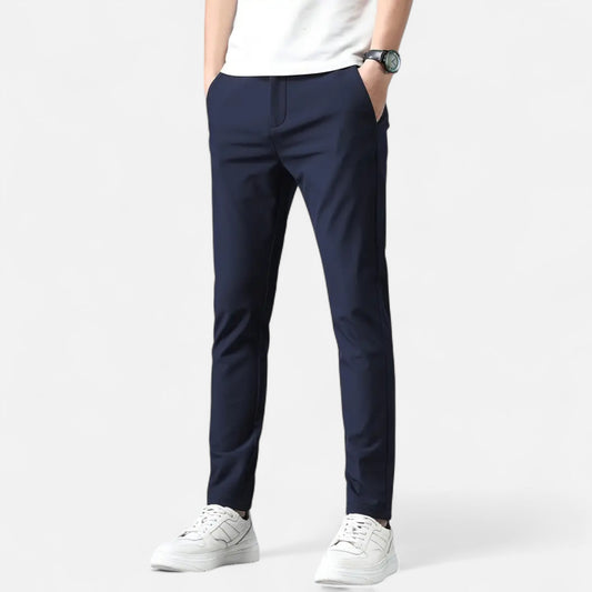 Riveromode | Men’s Mid-Rise Straight Leg Pants for Smart Casual Wear
