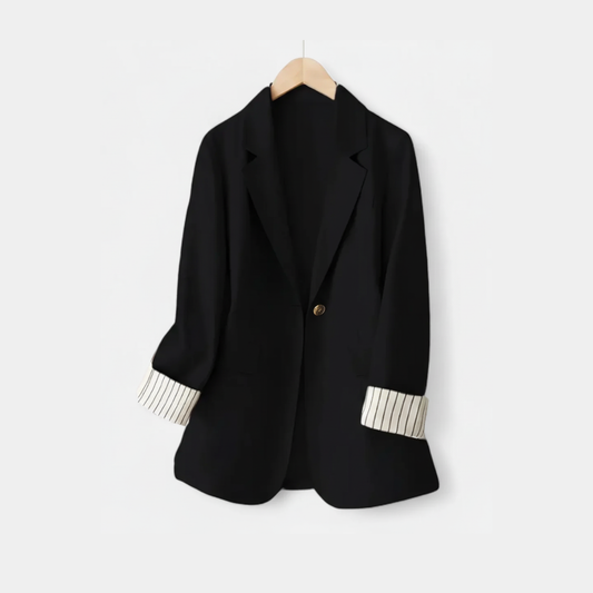 Riveromode | Women’s Striped Patchwork Blazer in Elegant Cut