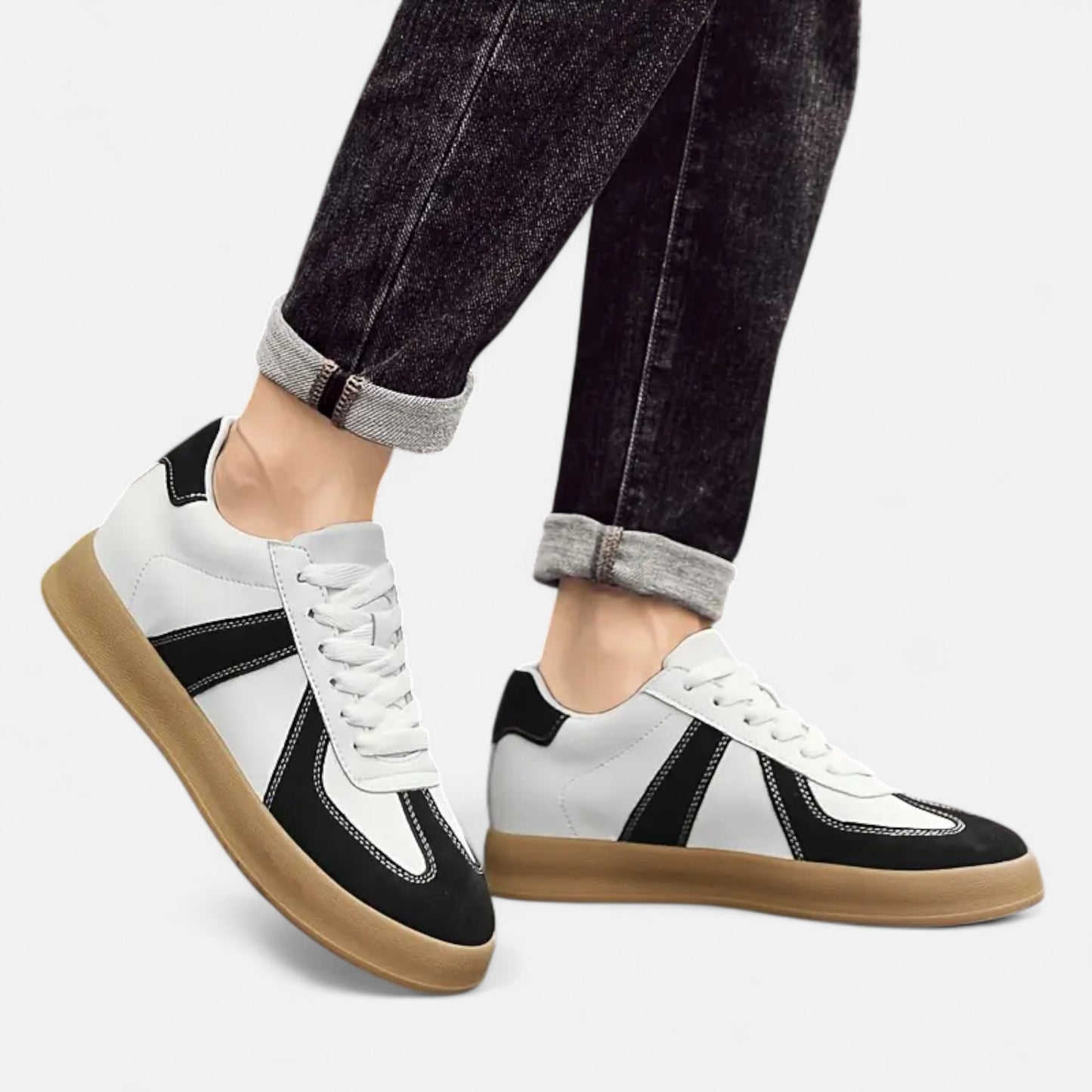 Riveromode | Men’s Leather Sneakers – Classic Suede Detail Design