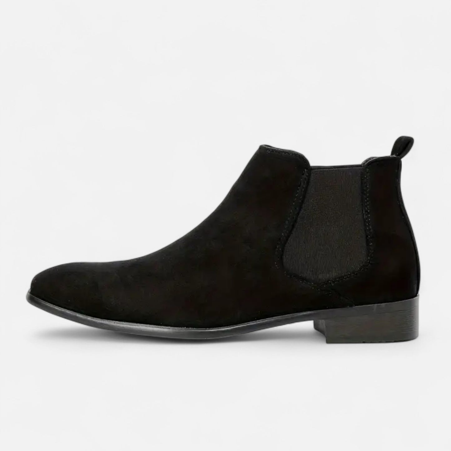 Riveromode | Men’s Chelsea Boots – Beige, Black & Brown Suede Elegance