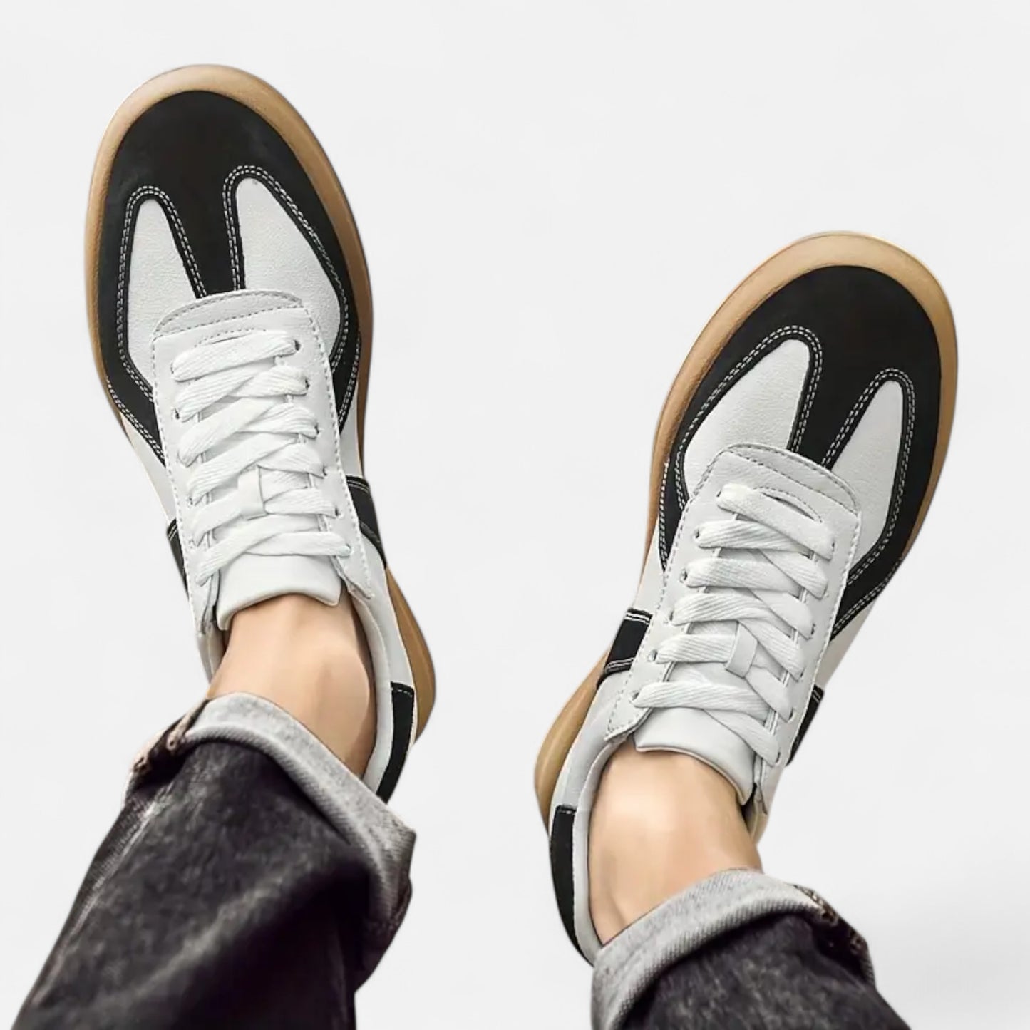 Riveromode | Men’s Leather Sneakers – Classic Suede Detail Design