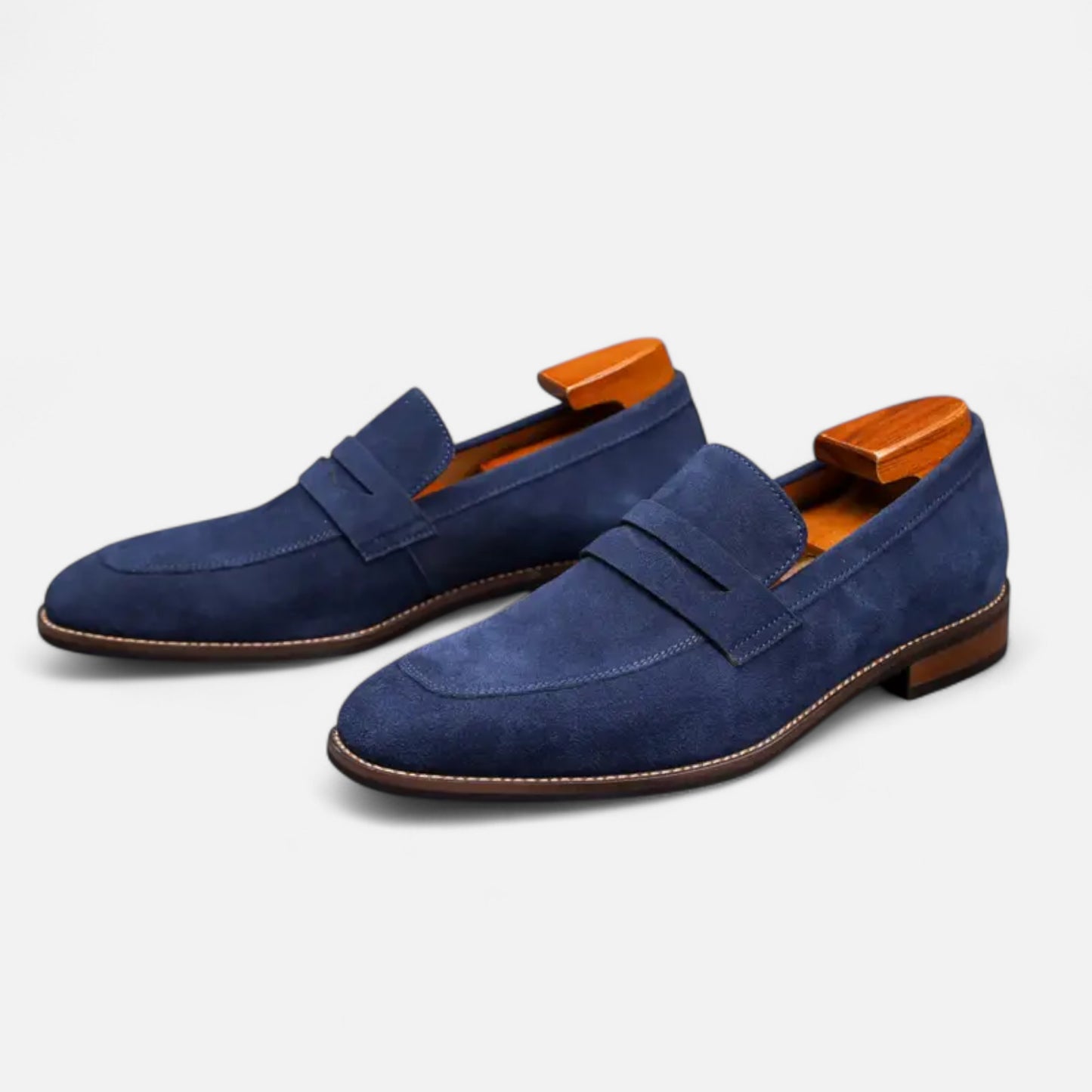 Riveromode | Men’s Suede Penny Loafers – Classic Slip-On Elegance