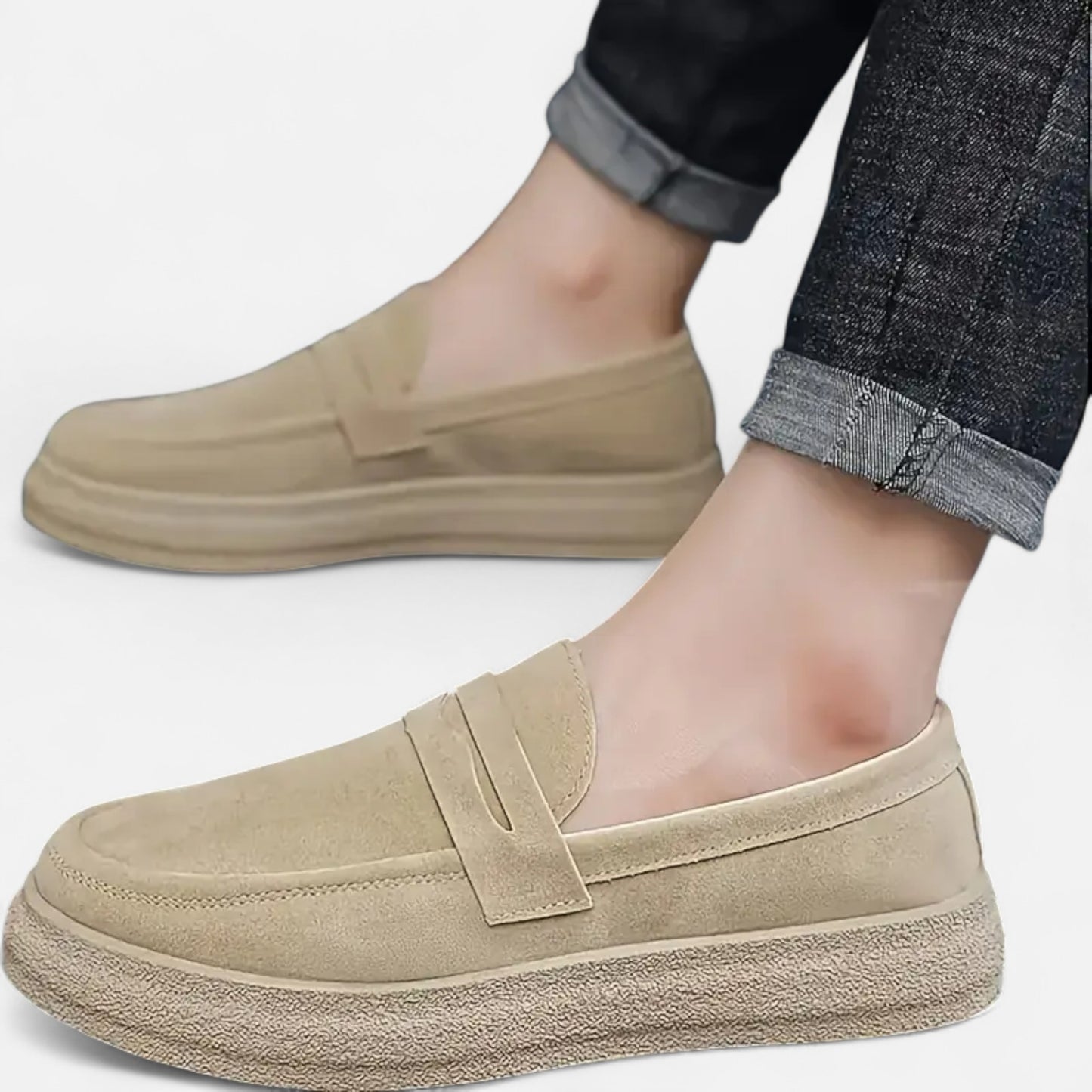 Riveromode | Men’s Suede Loafers – Smart Casual Slip-On Style