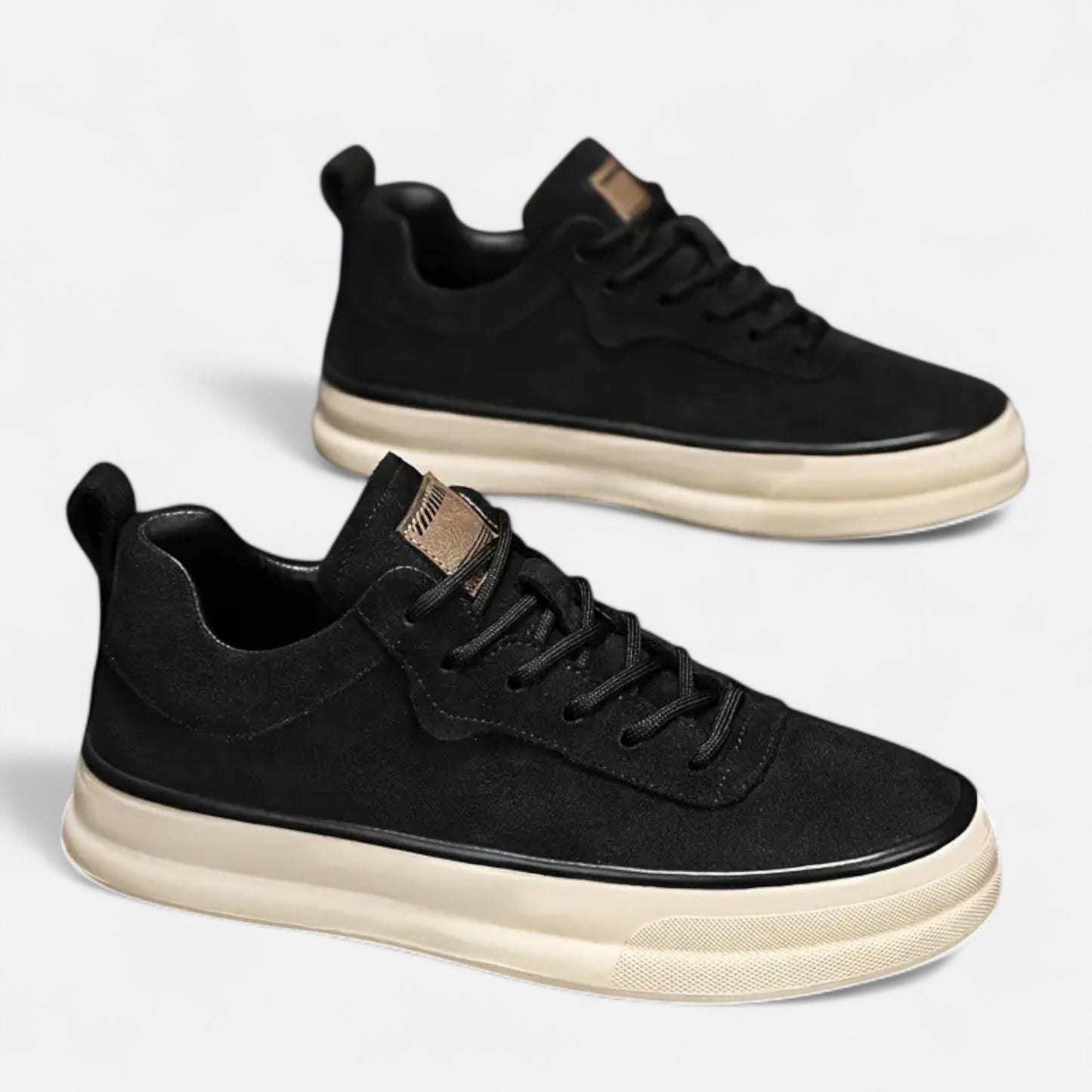 Riveromode | Men’s Suede Sneakers – Smart Casual White Sole