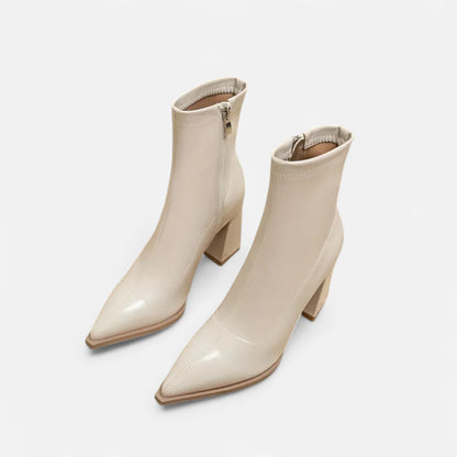 Riveromode | Women’s Ankle Boots with Pointed Toe and Block Heel