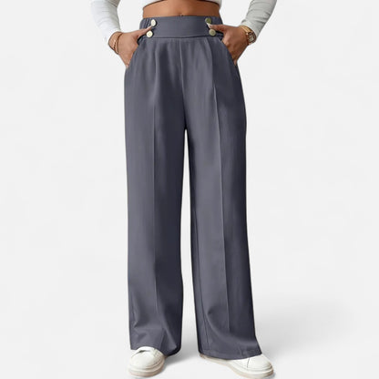 Riveromode | Women’s High-Waist Wide Leg Trousers in Elegant Cut