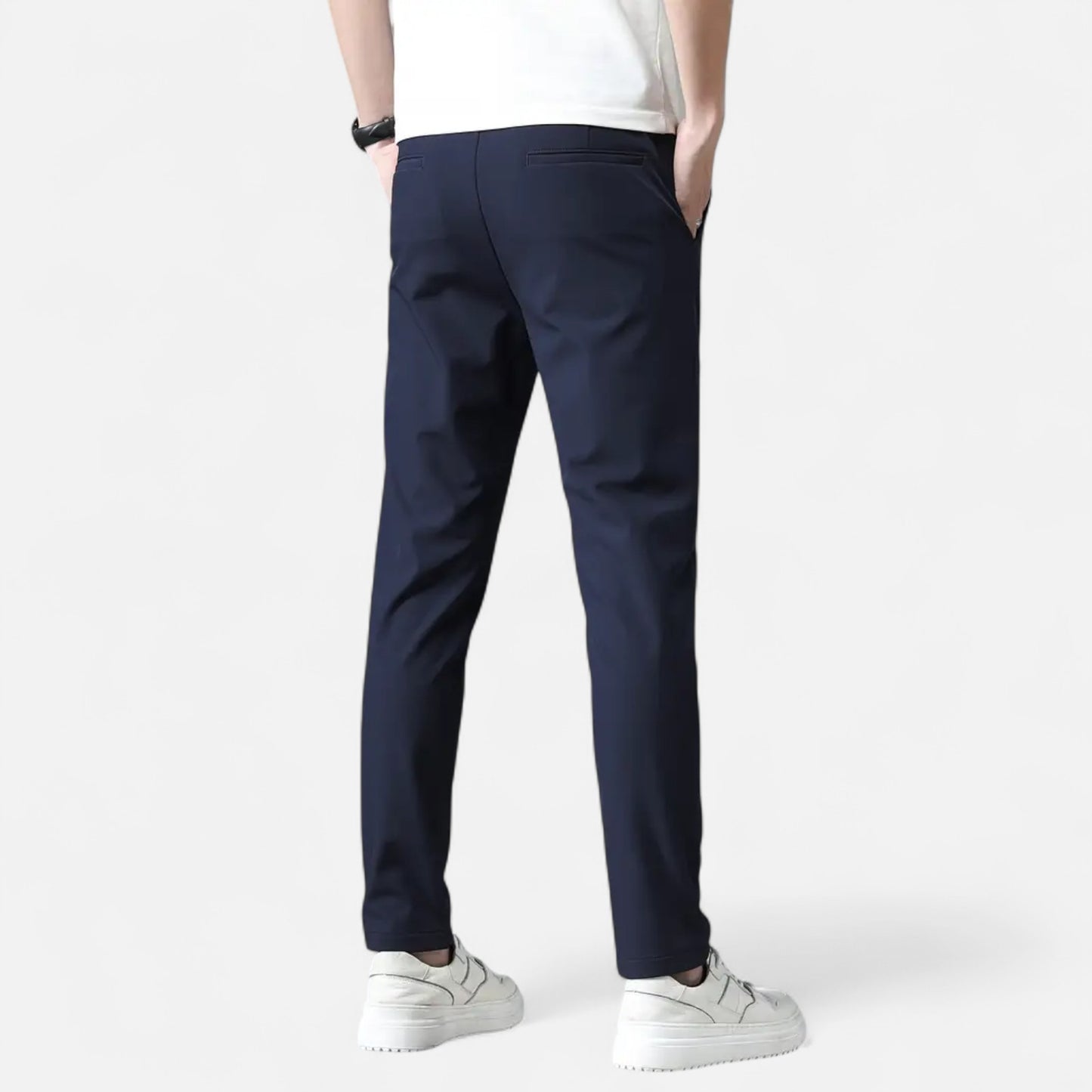 Riveromode | Men’s Mid-Rise Straight Leg Pants for Smart Casual Wear