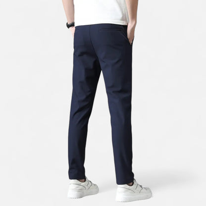 Riveromode | Men’s Mid-Rise Straight Leg Pants for Smart Casual Wear