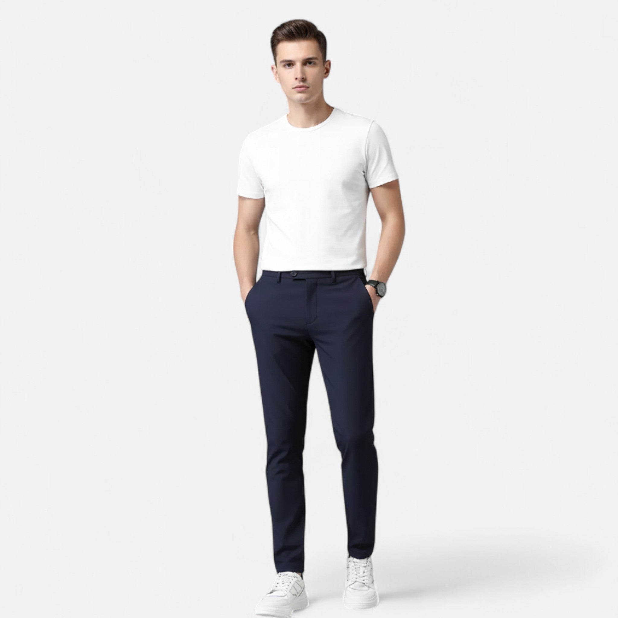 Rivero Mode | Men’s Mid-Rise Straight Leg Pants for Smart Casual Wear