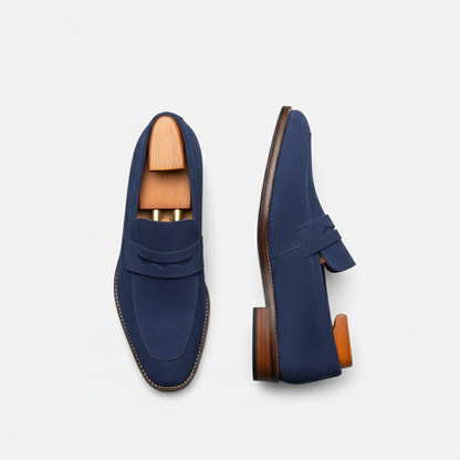 Riveromode | Men’s Suede Penny Loafers – Classic Slip-On Elegance