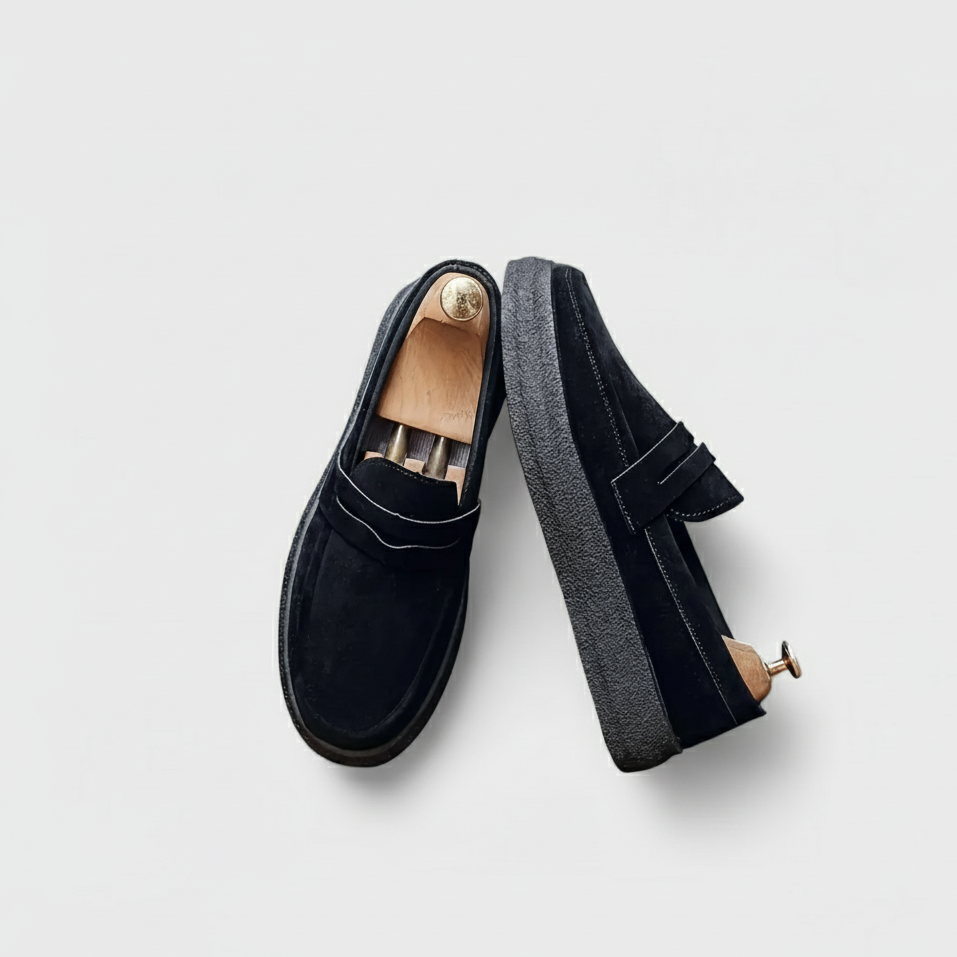 Riveromode | Men’s Suede Loafers – Smart Casual Slip-On Style