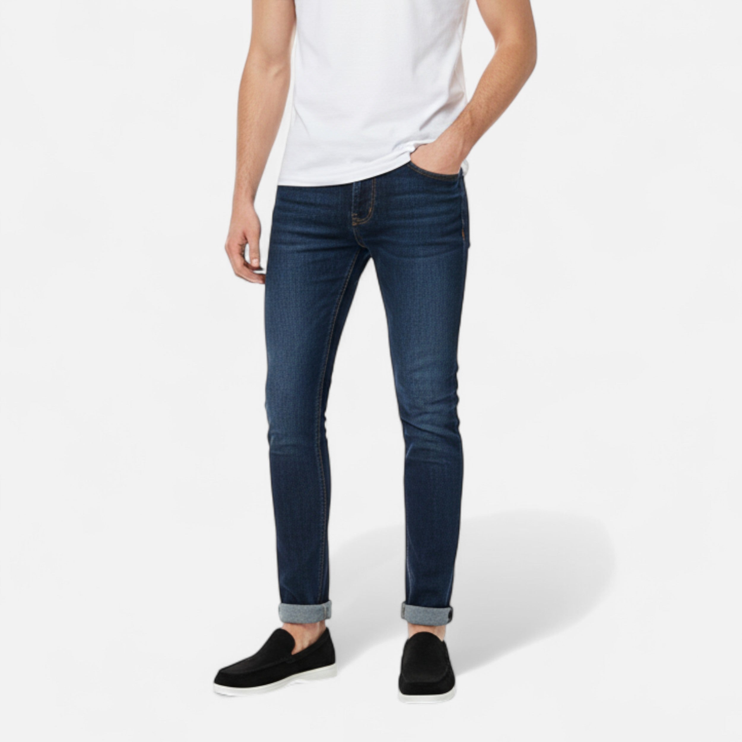 Rivero Mode | Men’s Suede Slip-On Loafers – Casual White Sole Style