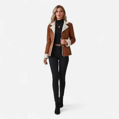 Riveromode | Women’s Faux Fur Jacket with Button Front