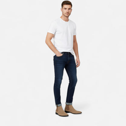 Riveromode | Men’s Chelsea Boots – Beige, Black & Brown Suede Elegance