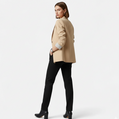 Riveromode | Women’s Striped Patchwork Blazer in Elegant Cut